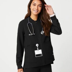 FIGS Bellery Scrub Jacket in Black - Size Large